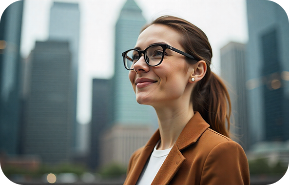 women in city with tokai lenses