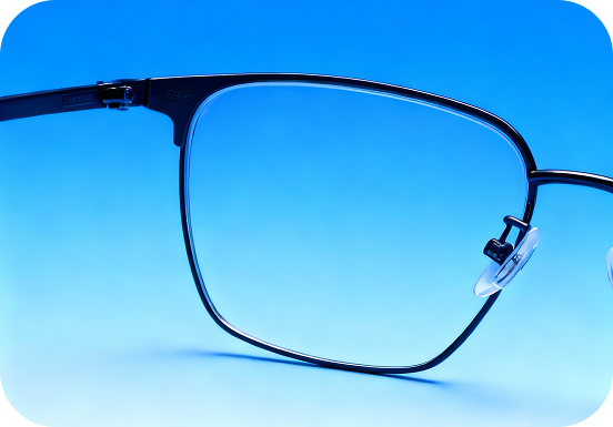 glasses with blue background