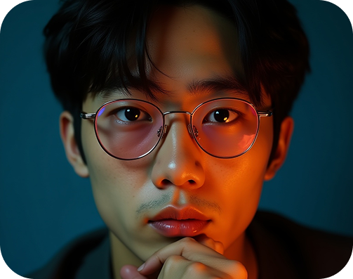 close picture men Blue light lenses