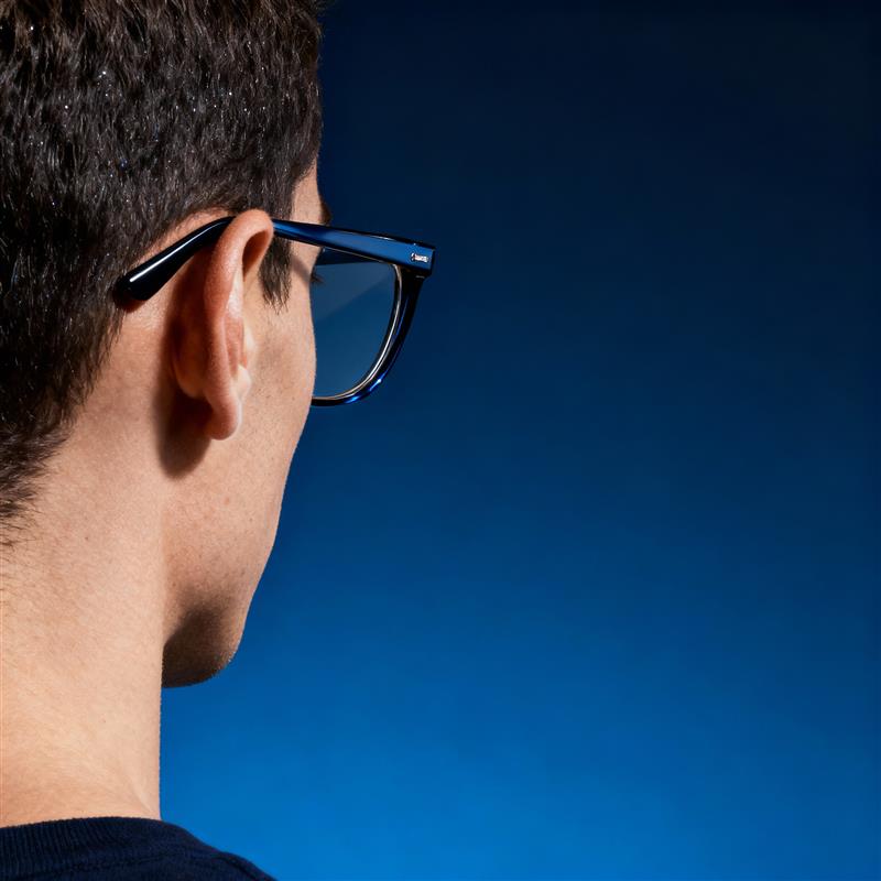 men glasses looking in distance
